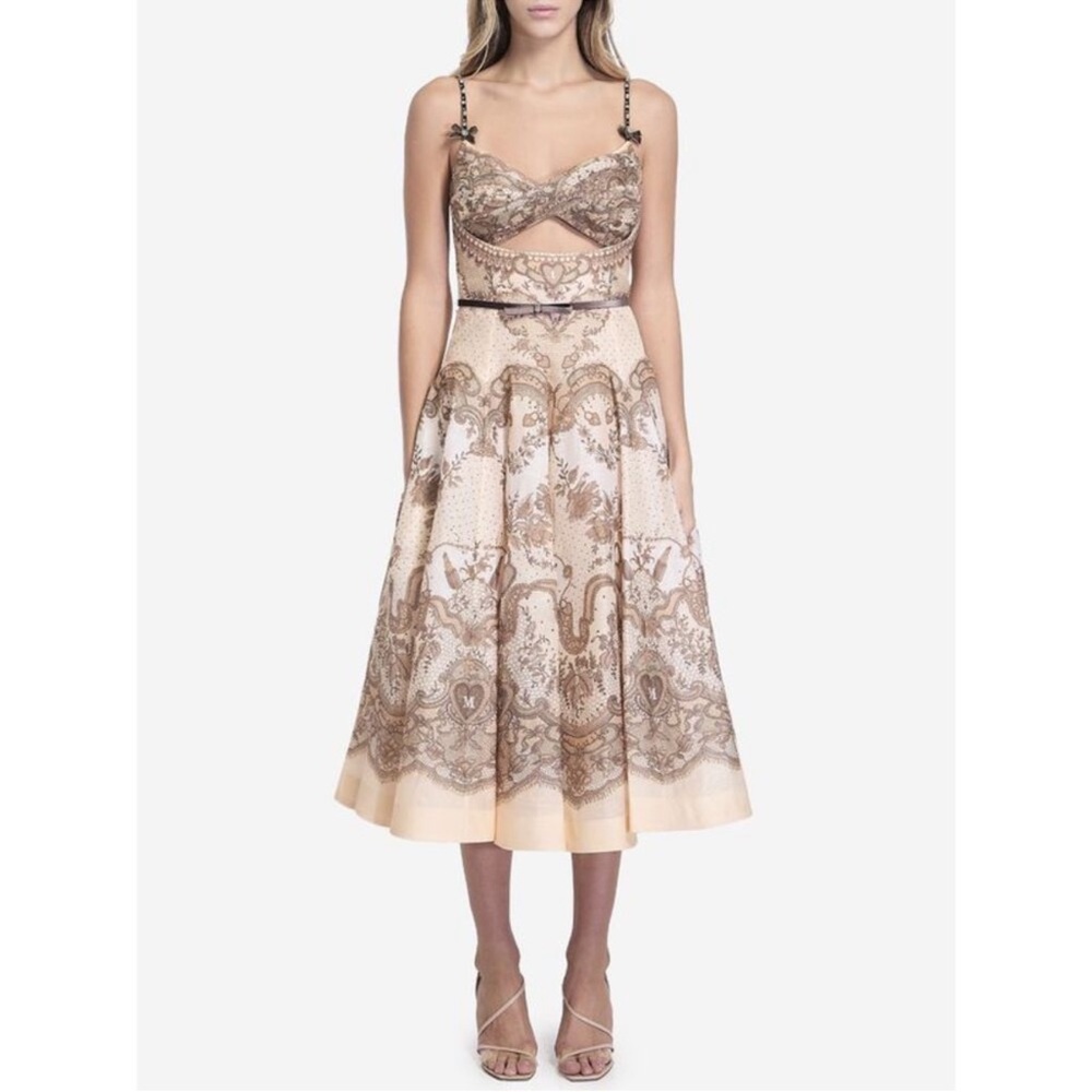 Zimmermann Crush Twist Front Midi Dress - Picture 2 of 15